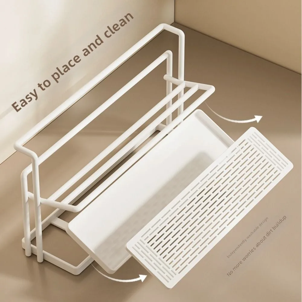 Picture 4: 2-Tier Water Bottle Drying Rack with Drain Tray Space-Saving Cup Storage Rack Metal Mug Organizer For Kitchen Countertop