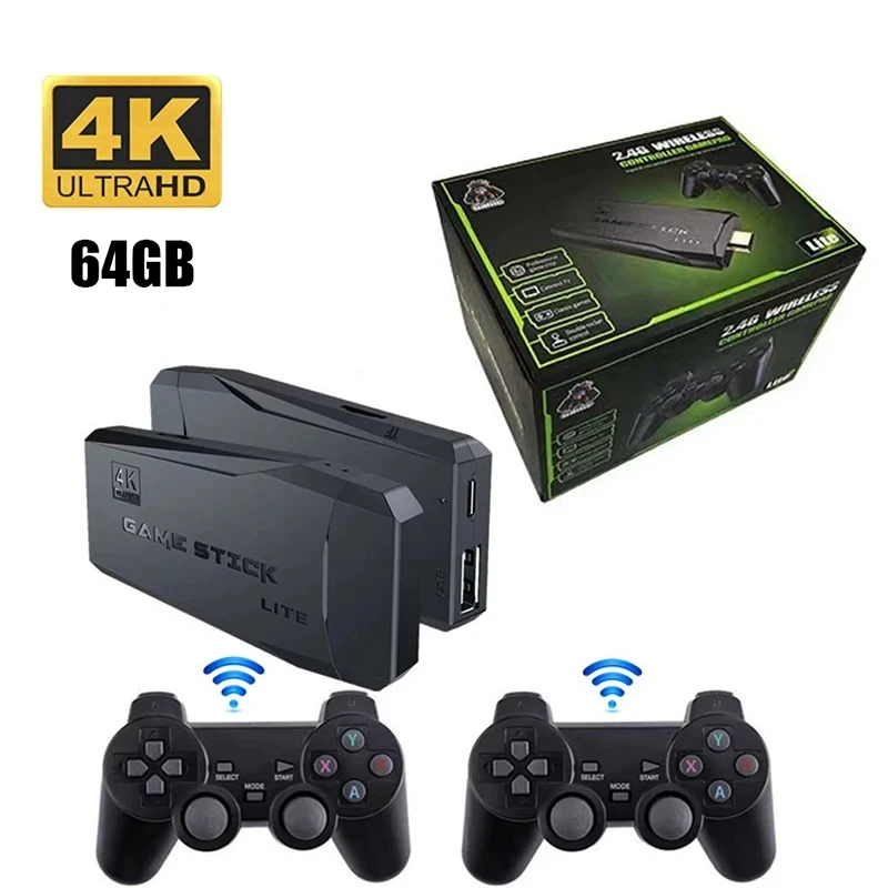 

M8 Video Game Sticks Console 2.4G Dual Wireless Controller Game Stick 4K 10000 games 64GB Retro game For Dropshiopping Xmas Gift