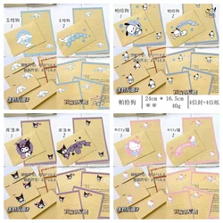 Sanrio HelloKitty Envelope Cartoon Action Anime Figures Kuromi Pen Envelope Letter Paper Originality Greeting Card Birthday Gift