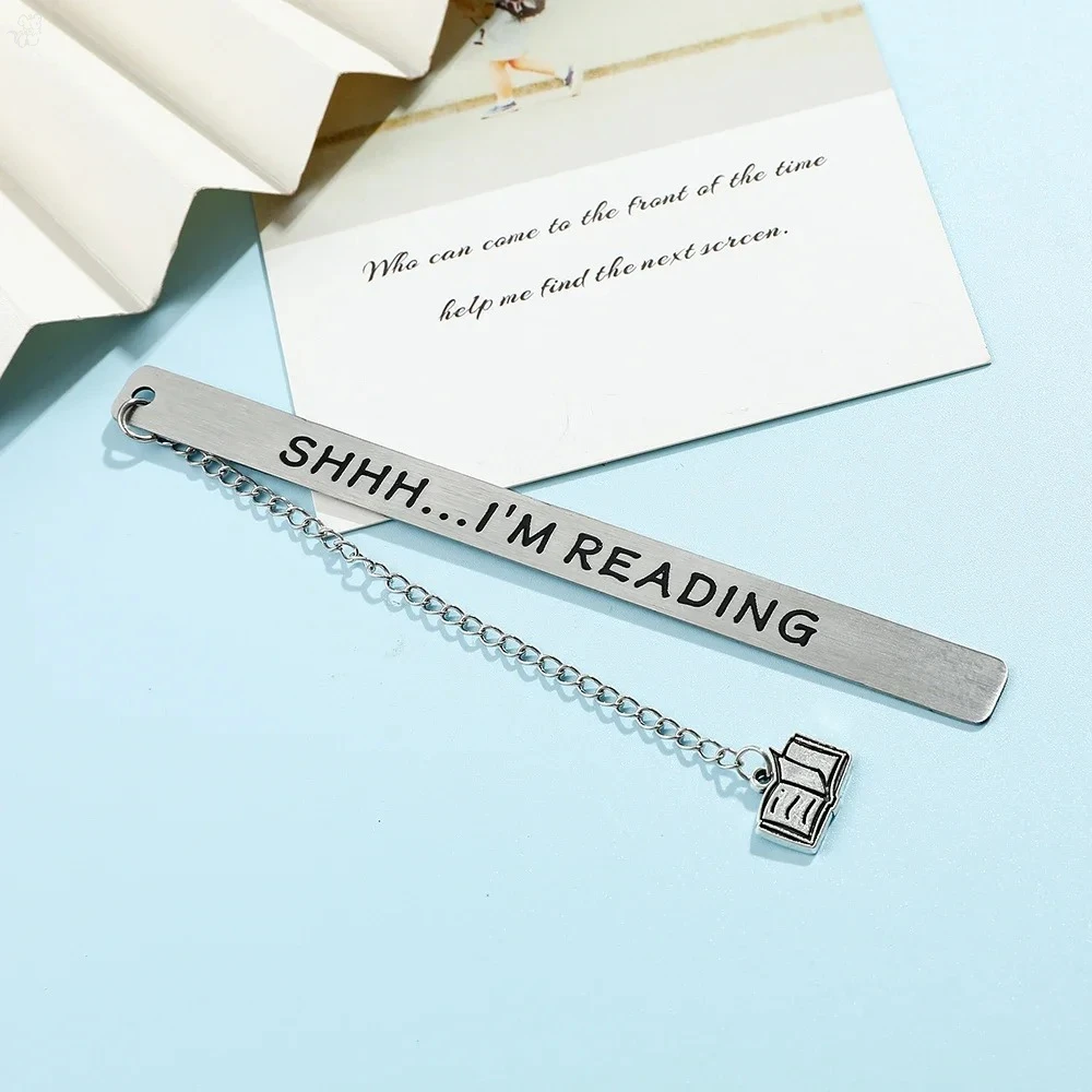 Stainless steel text bookmark with pendant, exquisite and simple student birthday gift, teacher gift, and gratitude gift. image 5