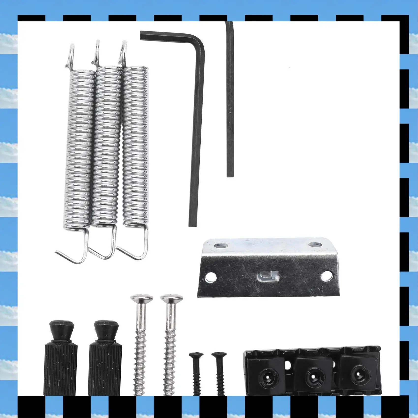 ABME Electric Guitar Tremolo Bridge Assembly Double System Parts 2 Point St Strat Style Guitar Tremolo Bridge Locking System