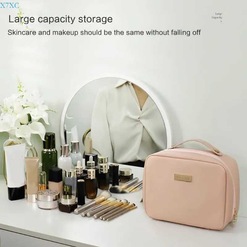 

X7XC Сумка для туалетных принадлежностей Большая вместительная дорожная косметичка для мытья Сумка из искусственной кожи Ручная