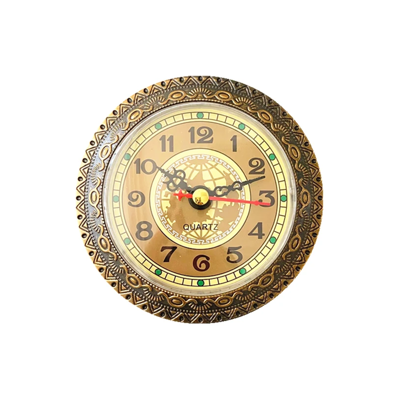 Table Clock Desk Quartz Insert Clock Retro Rim FIT-UP Clock Insert 92MM DIY Built In with Roman Arabic