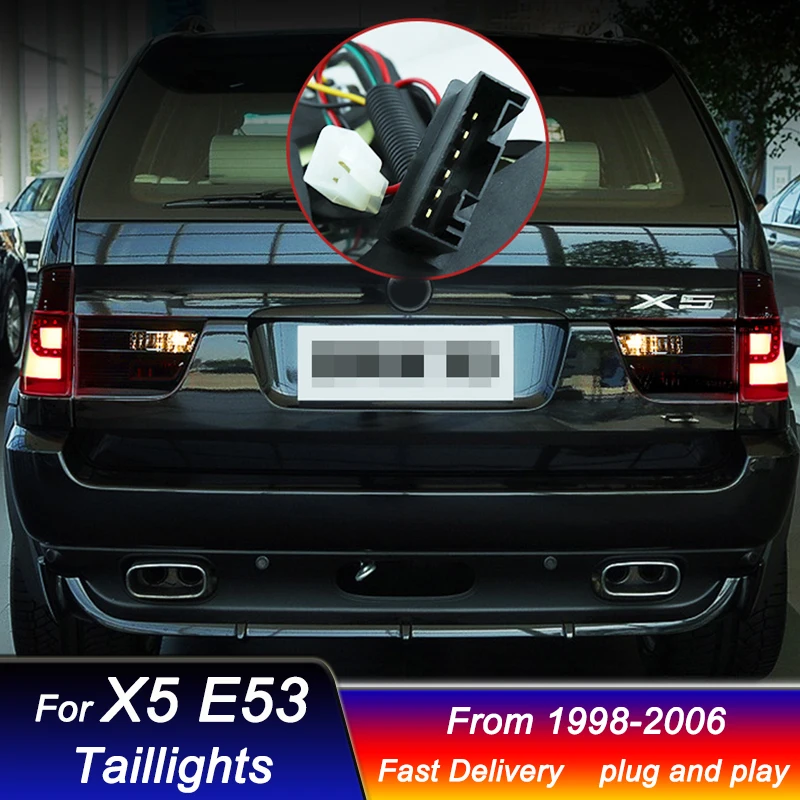 ไฟท้ายแต่งรถ LED แบบไดนามิกสำหรับ BMW X5 E53 1998-2006ประกอบไฟท้ายสไตล์ใหม่