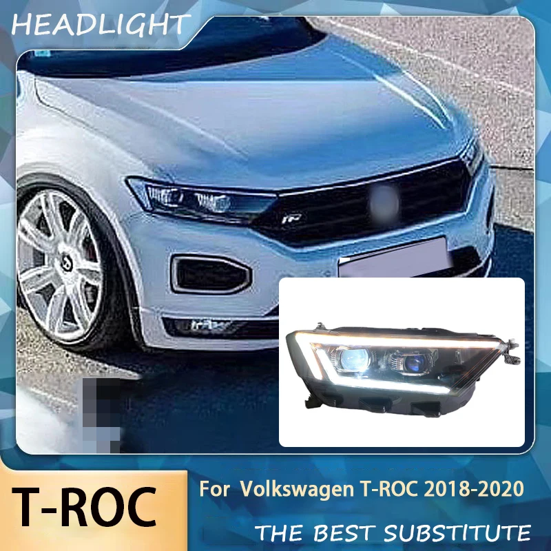 

Светодиодные фары для VW T-ROC 2018-2020 TROC T ROC Day Run Light DRL Фара Светодиодная биксеноновая лампа Противотуманные фары Тюнинг Автомобильный аксессуар