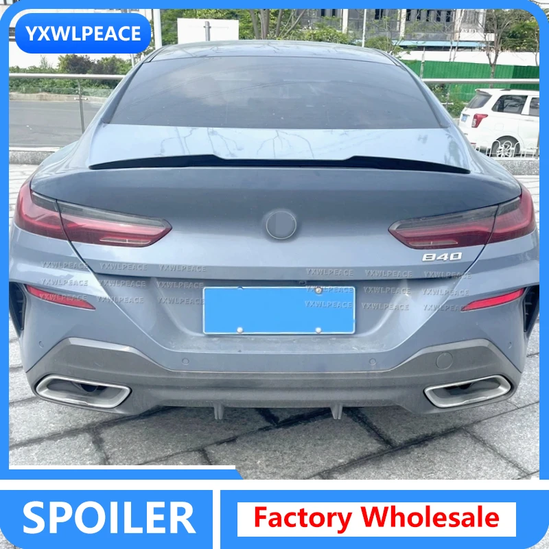 

For BMW 8 Series G16 M8 4 Door 2018-2022 Spoiler ABS Gloss Black /Carbon Look Rear Trunk Lip Spoiler Body Kit Accessories