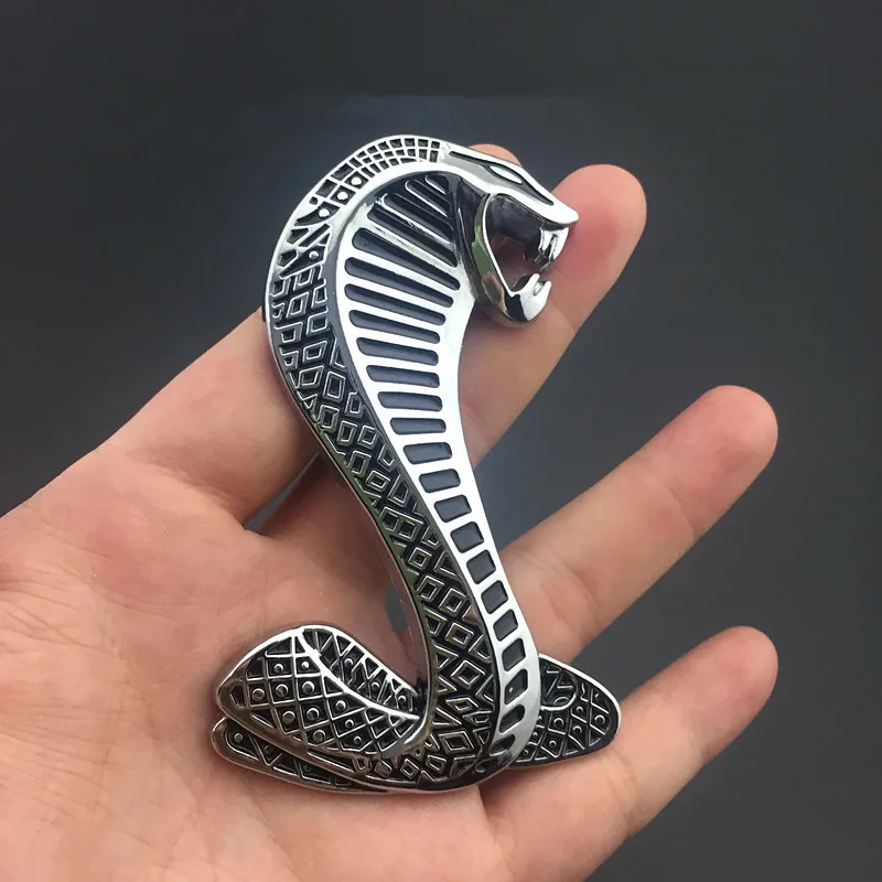 3D Metal Snake Cobra Logo Badge Emblem Car Sticker For Ford Mustang Cobra Shelby GT500 GT350 Auto Decoration Accessories