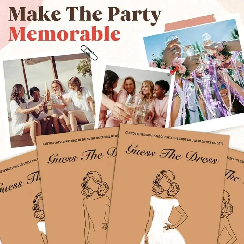 Y5JB 1 Set Guesses the Dress Bridal Shower Games Party Supplies Wedding Shower Games