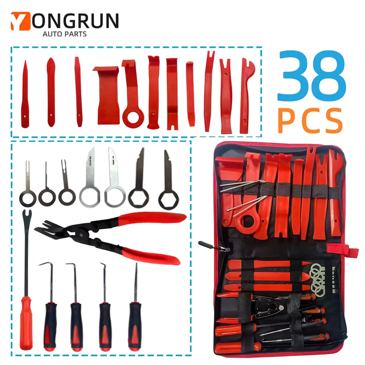 ชุดเครื่องมือถอดแผงประตูรถยนต์ YONGRUN ชุดถอดประกอบอเนกประสงค์ มีหลายแบบให้เลือก