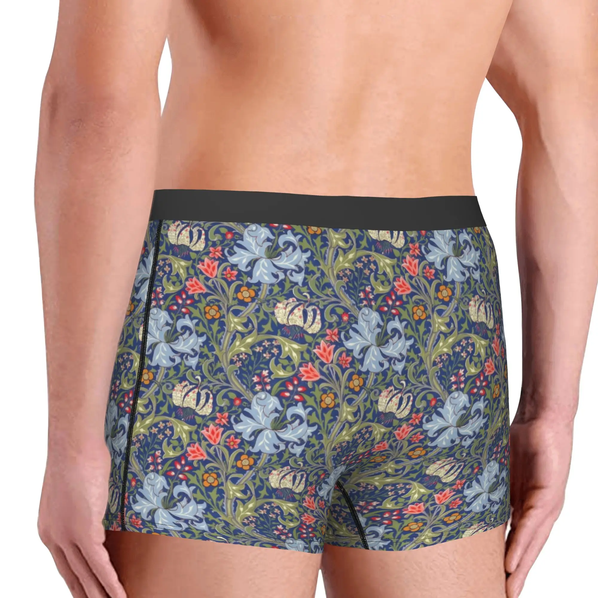 Funny William Morris Golden Lily Strawberry Thief Tones Boxers Shorts Panties Men's Underpants Comfortable  Briefs Underwear