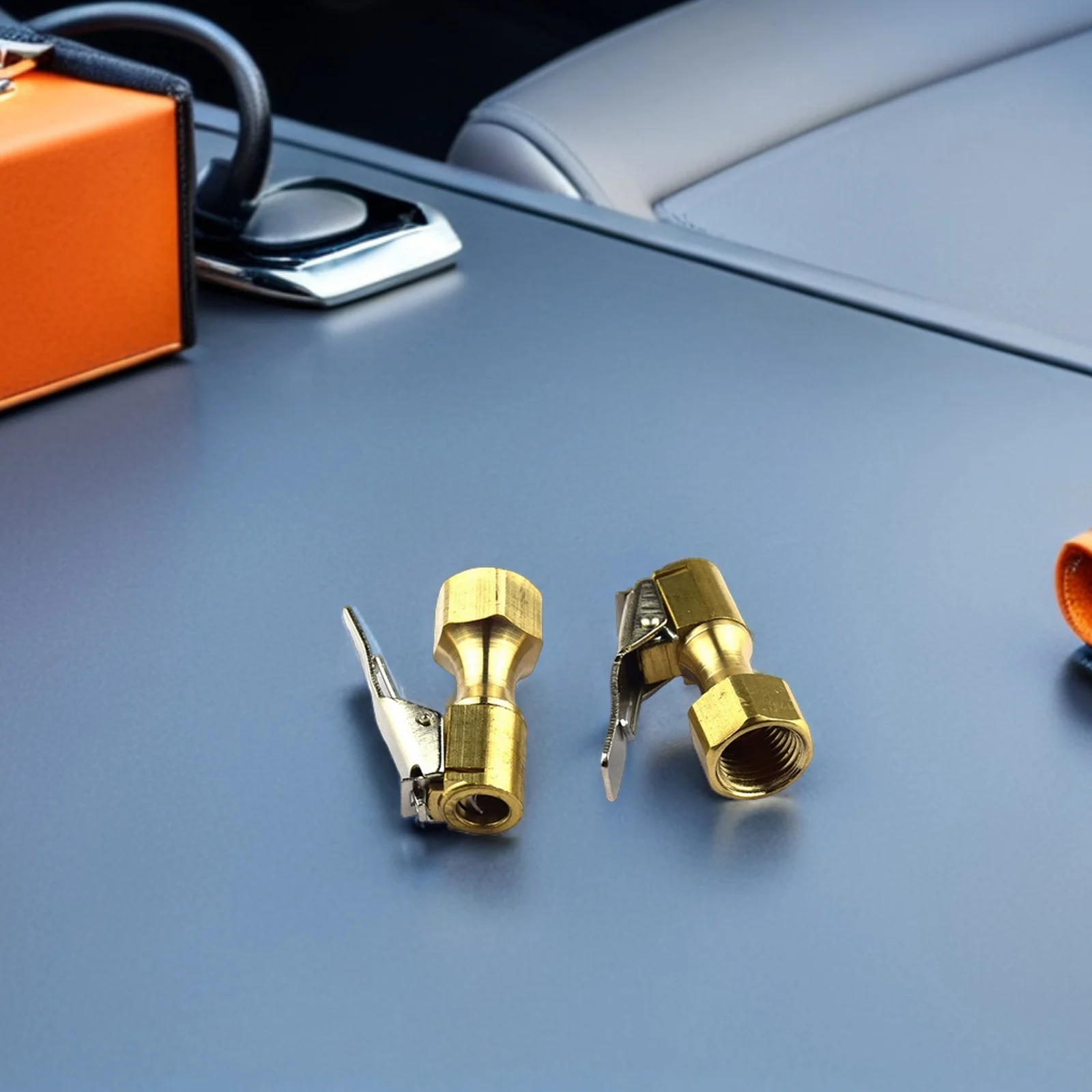 

6pcs Heavy Duty Brass Tire Inflator Chuck 1/4" Npt Quick Connect Locking Air Nozzle For Vehicle Pressure Gauge Leakproof