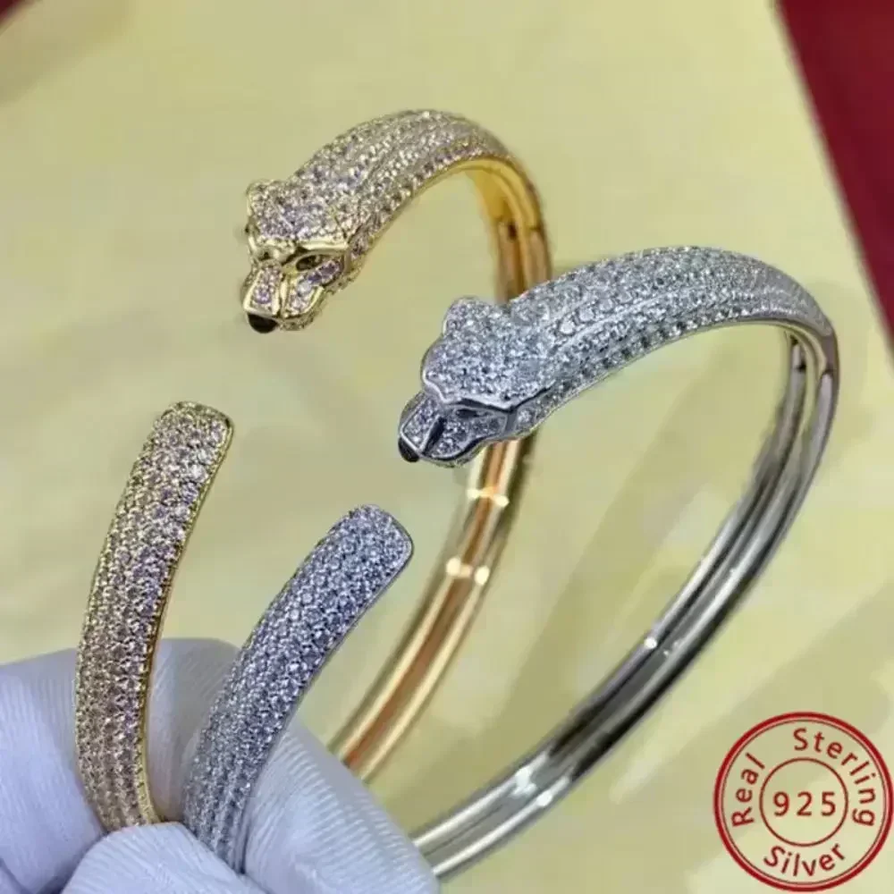 

Luxury Leopard Head Women's Bracelet - Sterling Silver | Classic Brand