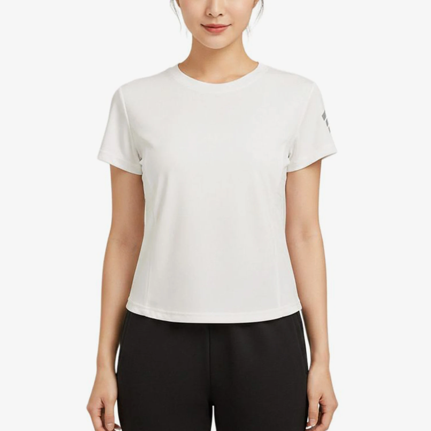 Adidas genuine round neck short sleeved T-shirt, new women's white short sleeved T-shirt KS2730