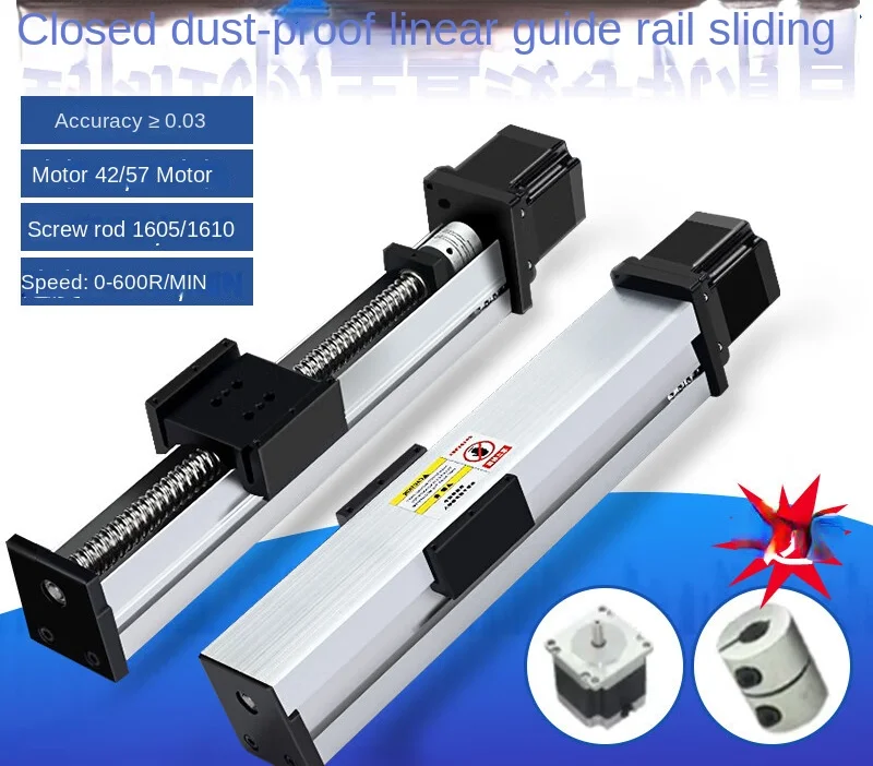 

Dust-Proof Closed Rod Sliding Table Precision Linear Guideway Module with 42/57 Stepper Motor Workbench