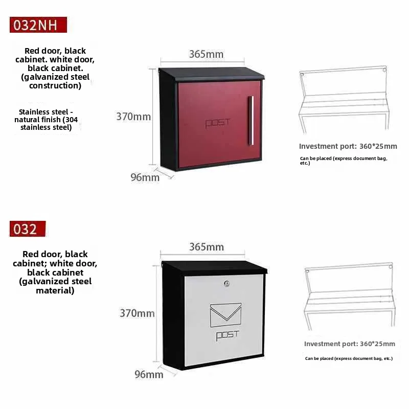 

Letter box, villa outdoor mailbox, large outdoor letter creative, stainless steel mailbox