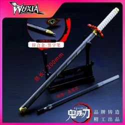 Demon Slayer Sword Rengoku Kyoujurou Carbon Pen Alloy katana Anime peripherals Weapon Model Toy for boy  Christmas gift