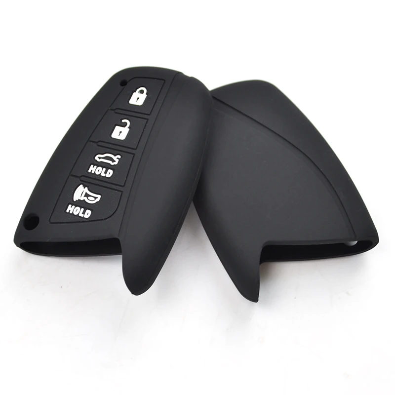 AX For Hyundai Genesis Santa Fe Ix45 Equus Azera 4 Buttons Silicone Car Remote Key Cover Case Fob Keyless Shell Skin Protector