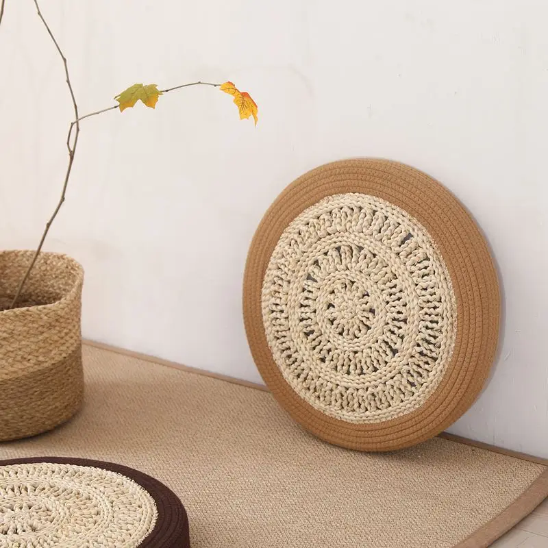 Linen Zabuton Cushion Tatami Floor Pouf for Meditation Zen Prayer Kneeler Natural Home Decor Non-Slip Floor Mat Pillow Multi-Use - Image 3