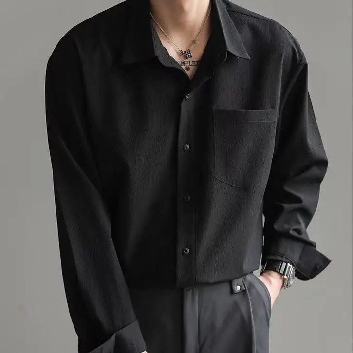 lapel Japanese men's new lazy spring and autumn youthful trend temperament Harajuku ins jacket cotton fashion