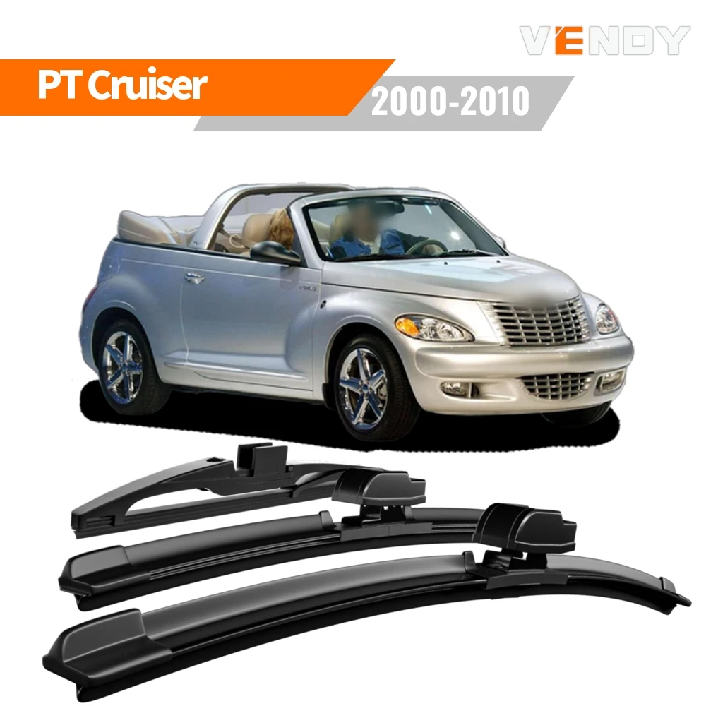 

1set Front & Rear Windshield Wiper Blades Windscreen Wipers For Chrysler PT Cruiser 2000-2010 Rubber Brushes Car Accessories