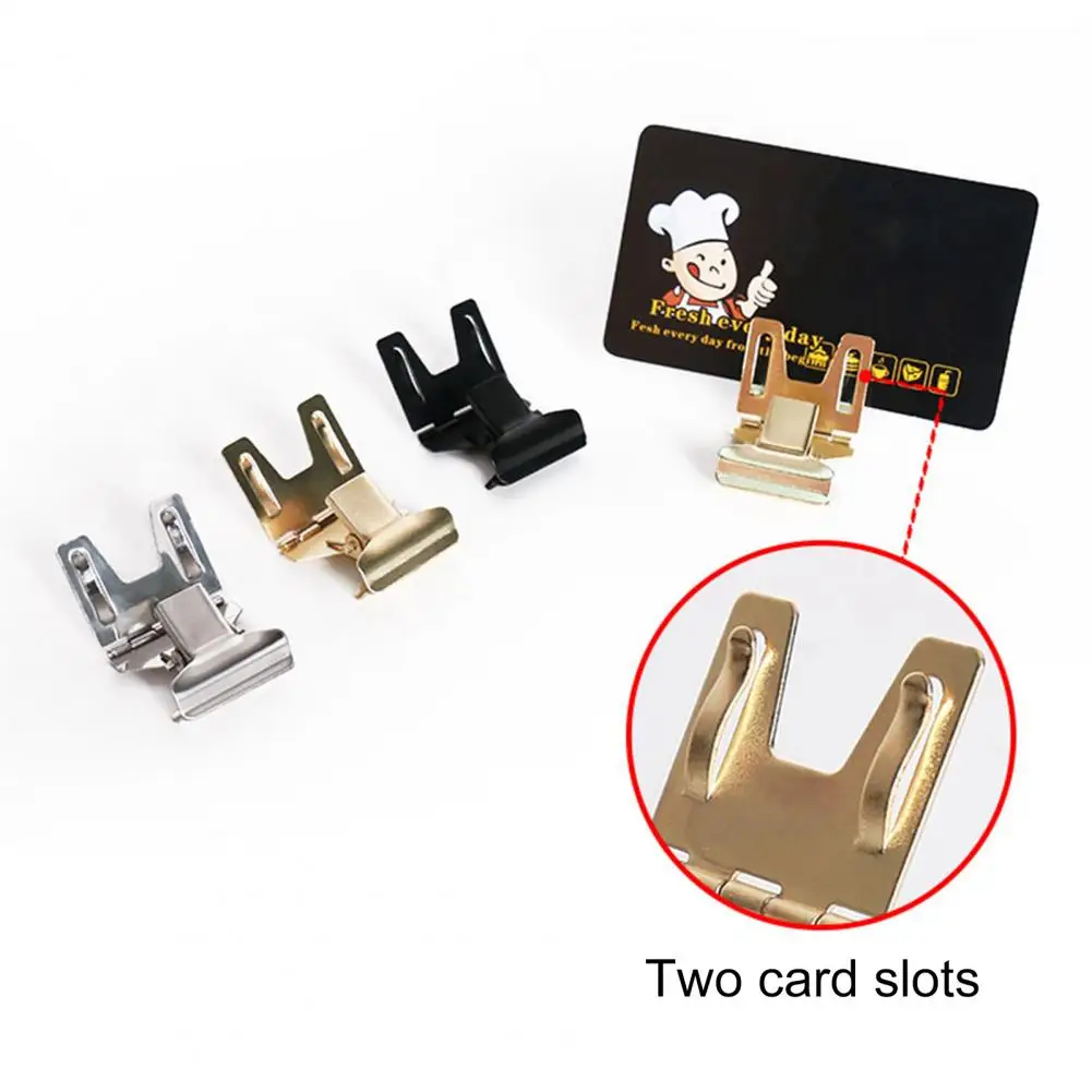 Befestigung Edelstahl Preis Tag Papier Karte Display Zeichen Halter für Kuchen Shop