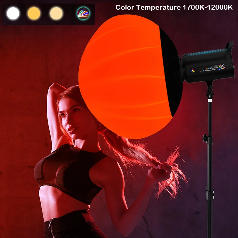 

Заполняющий светильник для фотосъемки, 500 Вт, RGB, полноцветный, 1700–12000 К, COB, видеосвет, 110–240 В, светодиодный заполняющий светильник с регулировкой, пульт дистанционного управления