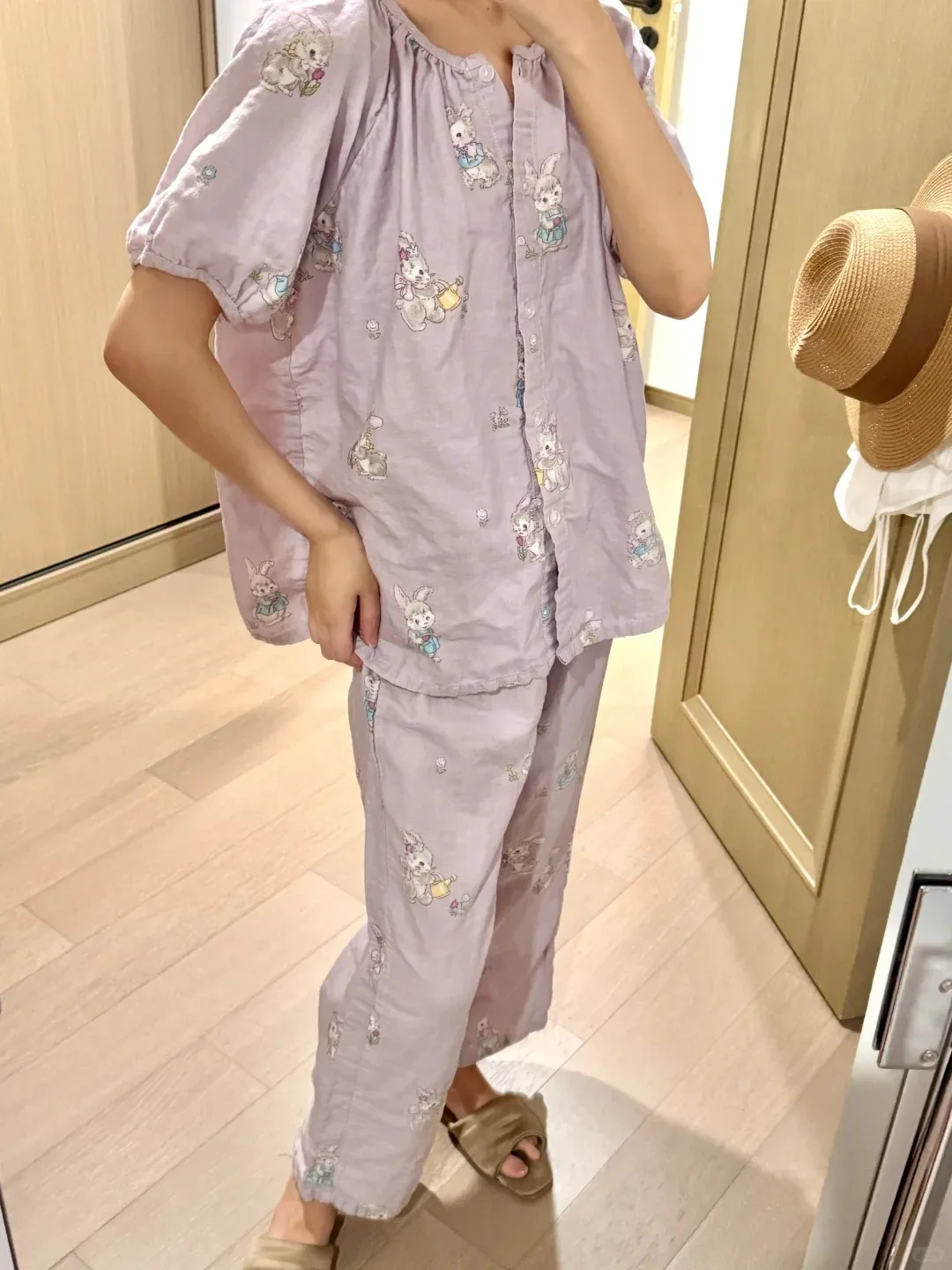 Pure Cotton Baby Sleepwear Short Sleeve Home Clothes Set for Women Double Layer Gauze Nightgown Comfortable Breathable Spring...
