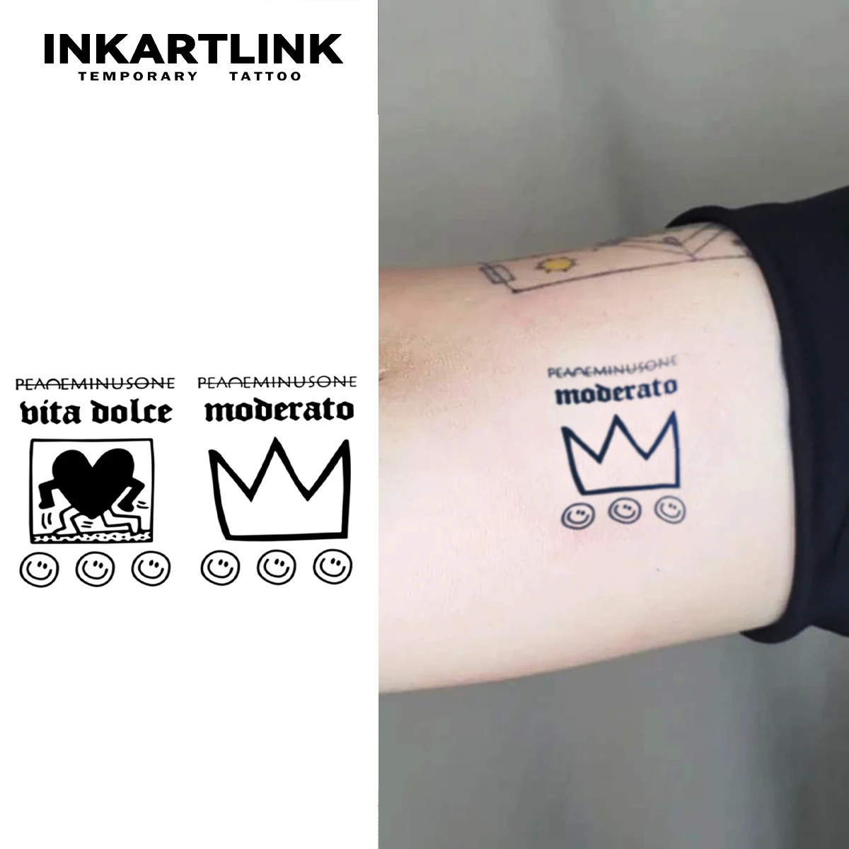 

3 шт. временная татуировка с короной и сердцем, обезья до 15 дней, новая технология, волшебная водонепроницаемая полуперманентная наклейка.