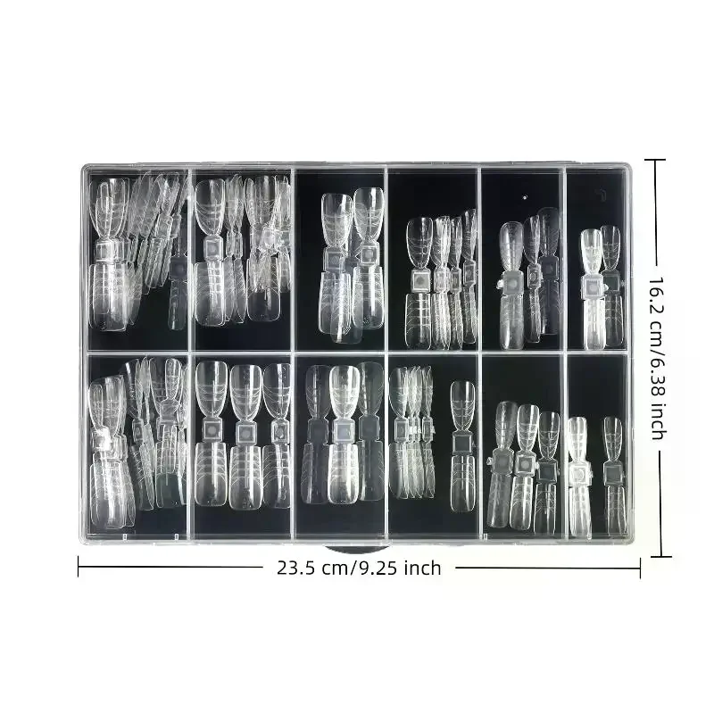 150Pcs French Dual Forms 2In1 Nail Molds With Scale Double-ended Full Cover Nail Extension Building Gel Mold Nail Forms Nail Art