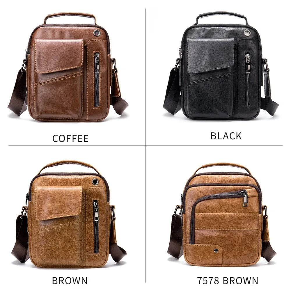 2023 new Luxury Brand Men\'s Shoulder Bag Vintage Messenger Bag  Hard Leather Men Handbag Genuine Leather Crossbody Bags For Men