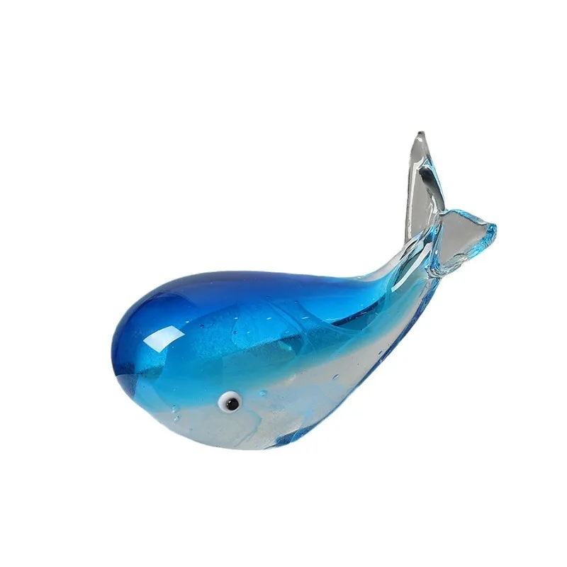 1Pcs Glass Crafts Night Light Whale Glass Crafts Birthday Gift Marine Animal Artwork Desktop Decoration Showcase Display