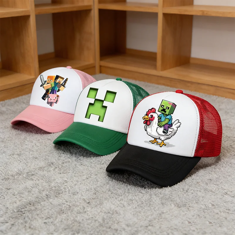 Популярные бейсболки Hot Pixel Game для детей, повседневные спортивные кепки Minecrafted, летние солнцезащитные шляпы, регулируемые кепки с козырьком, взрослые кепки, подарок для мужчин