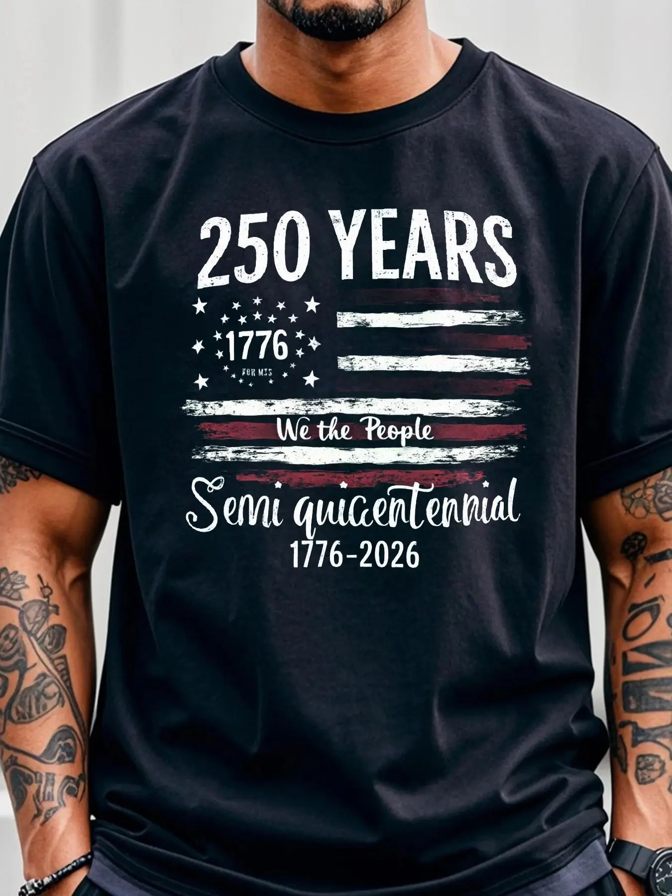 1776-2026 "We the People" American Flag Patriotic T-Shirt for Men & Women - 250th Anniversary Independence Day Apparel