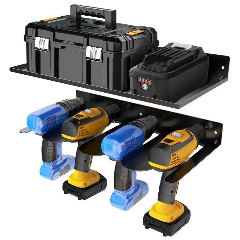 Power Tool Organizer Wall Mount Cordless Drill Holder Wall Mounted Rack Hand Tool Storage Shelf Cordless Drill Holder