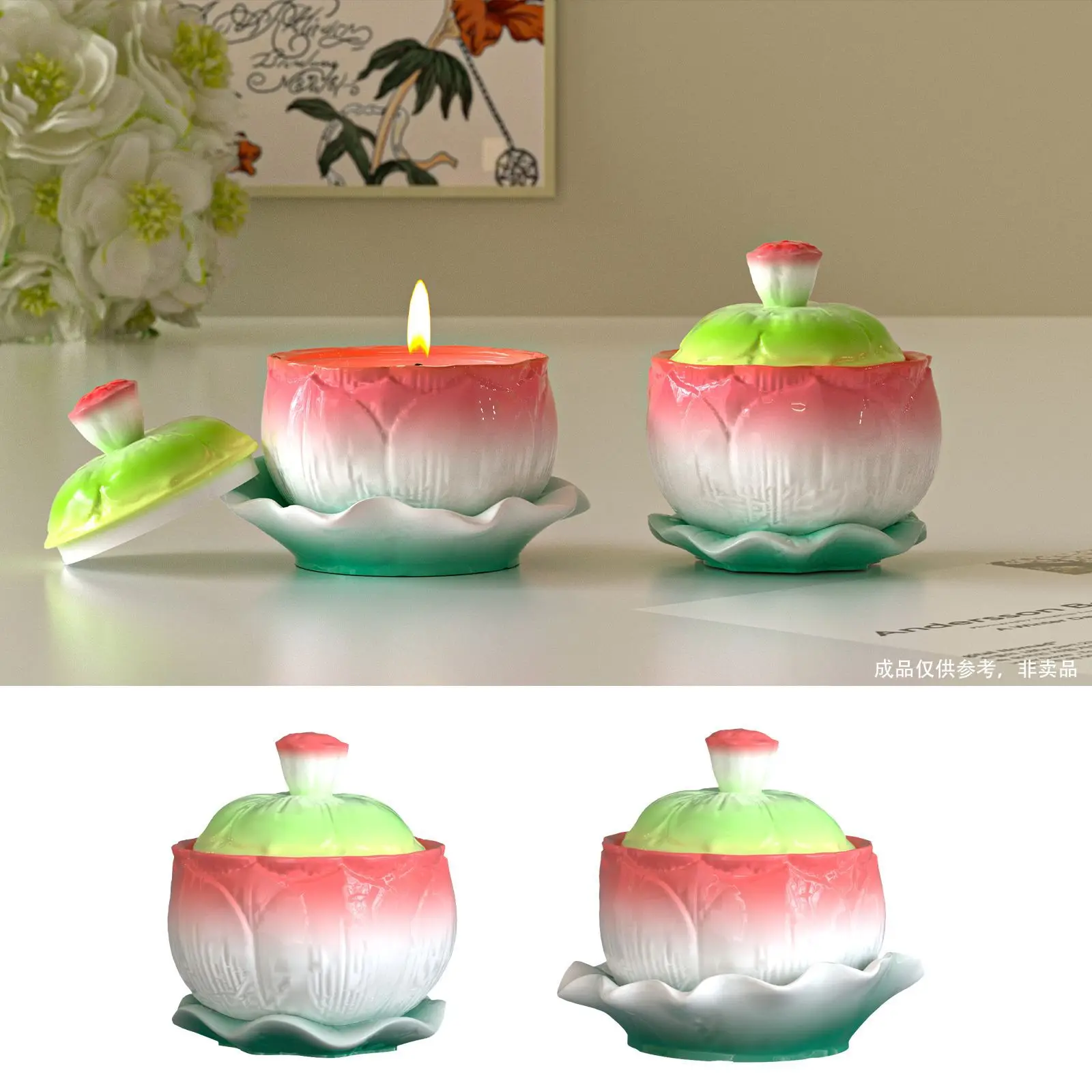 Lotus Storage Jar Mold Aromatherapy Silicone Mold Tray Lotus Leaf Plate Mold Versatile For Candle Making Home Decor Diy Crafts