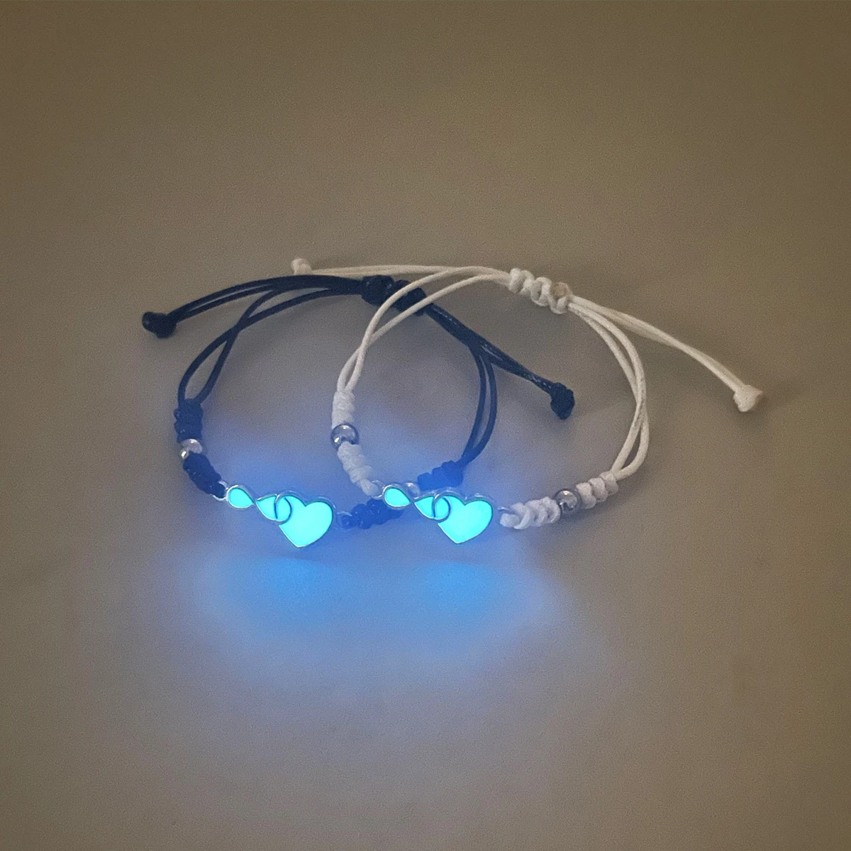 سوار زوجين الحب الذي لا نهاية له مضيئة سوار منسوج يدويًا من الحب الخالد