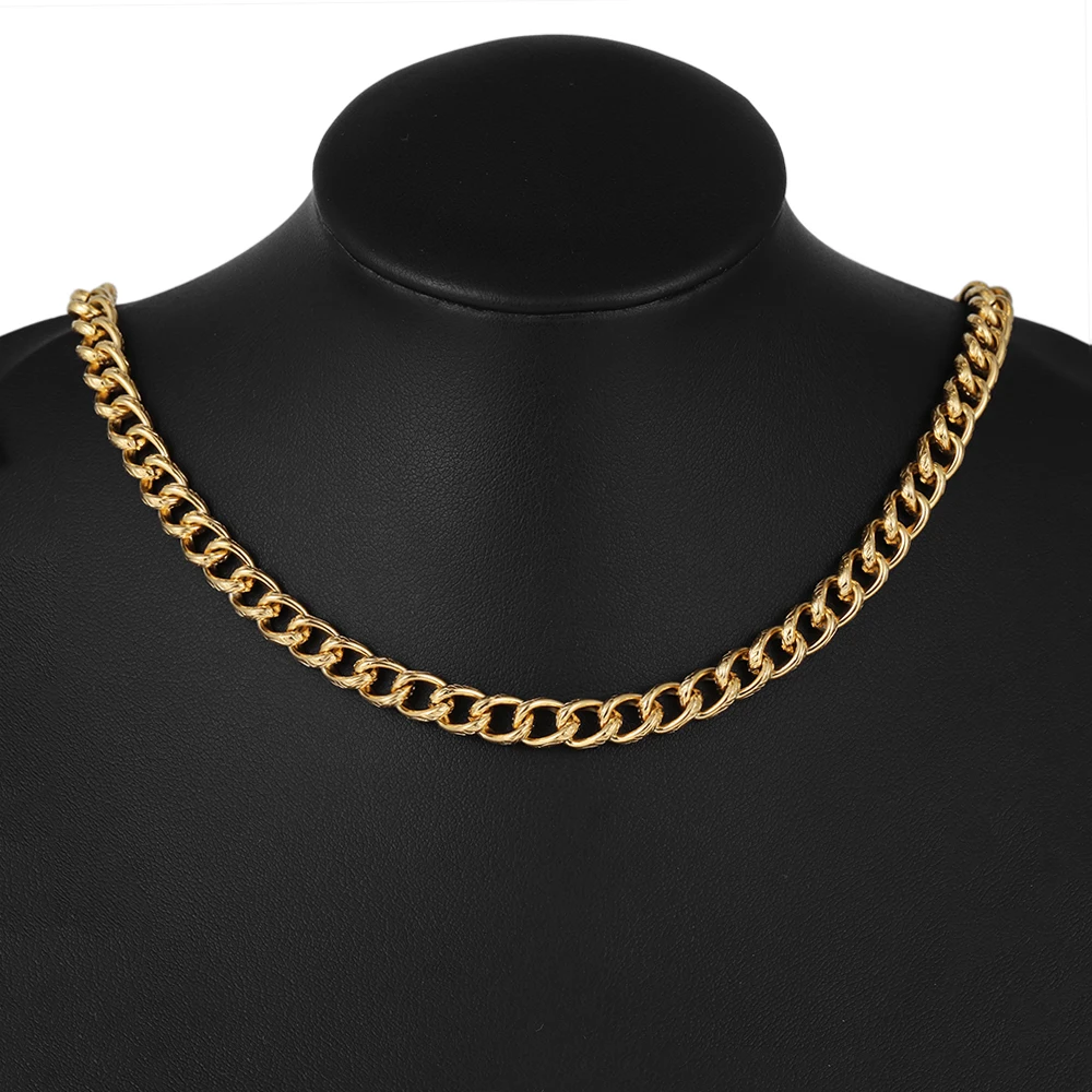 1 Meter Edelstahl-Ketten mit kubanischer Kantenprägung und Figaromuster für die Herstellung von Vintage-Halsketten, Schmuckzubehör und Armbändern – Detail 5