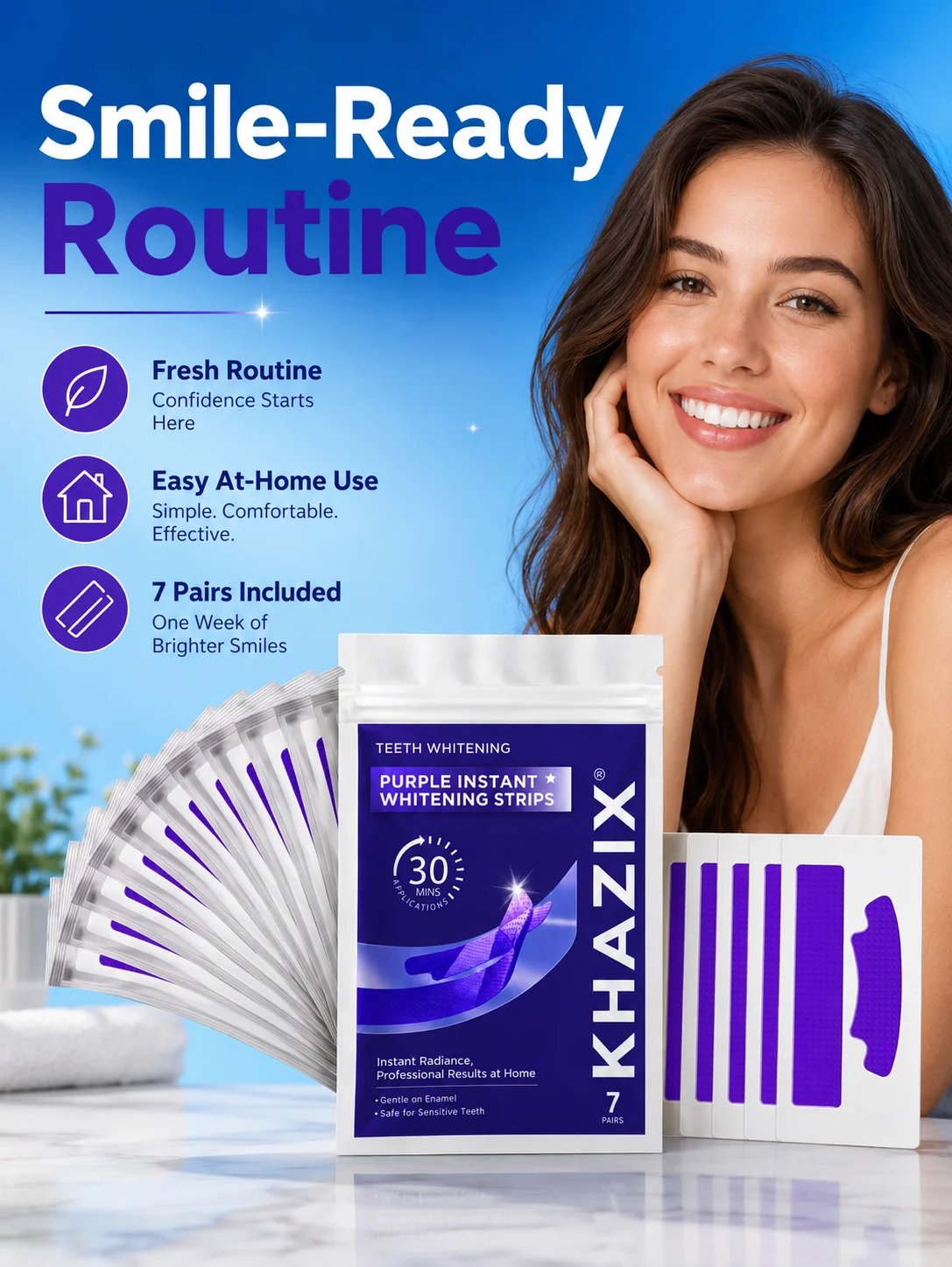 7 pairs Dental Care Strips Oral Hygiene Teeth Patch Fresh Breath Mouth Cleaning Strips for Daily Use view 5