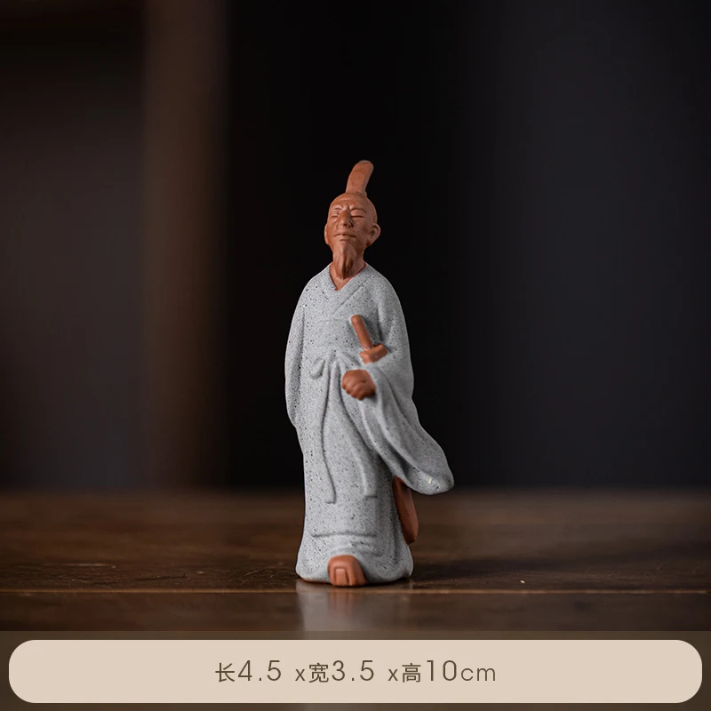 Chinese Historical Figure Zisha Ornaments, Poet Qu Yuanshen, Home Living Room Display Shelf Decorations, Small Gifts For The Dra