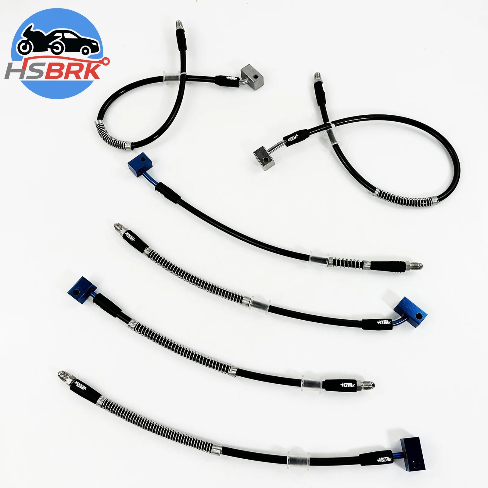 

Blue/Silver Aluminum Alloy Diversion Block Car/Motorcycle Brake Line 0.2-50M Stainles Steel Braided PTFE Brake Oil Hose Kit