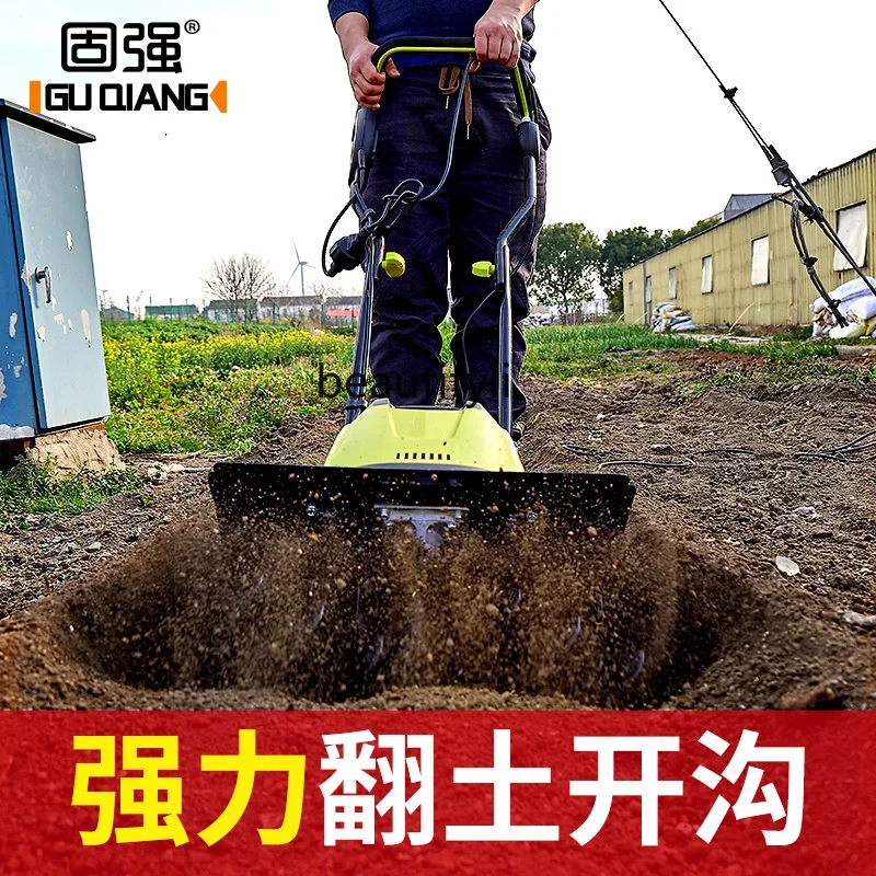 Guqiang electric small soil loosening multifunctional pastoral rotary tiller machine translation soil machine