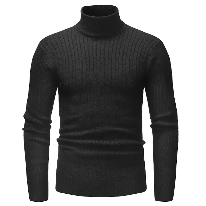 Autumn Winter Men\'s Turtleneck Sweater Men\'s Knitting Pullovers Rollneck Knitted Sweater Warm Men Jumper Slim Fit Casual Sweater