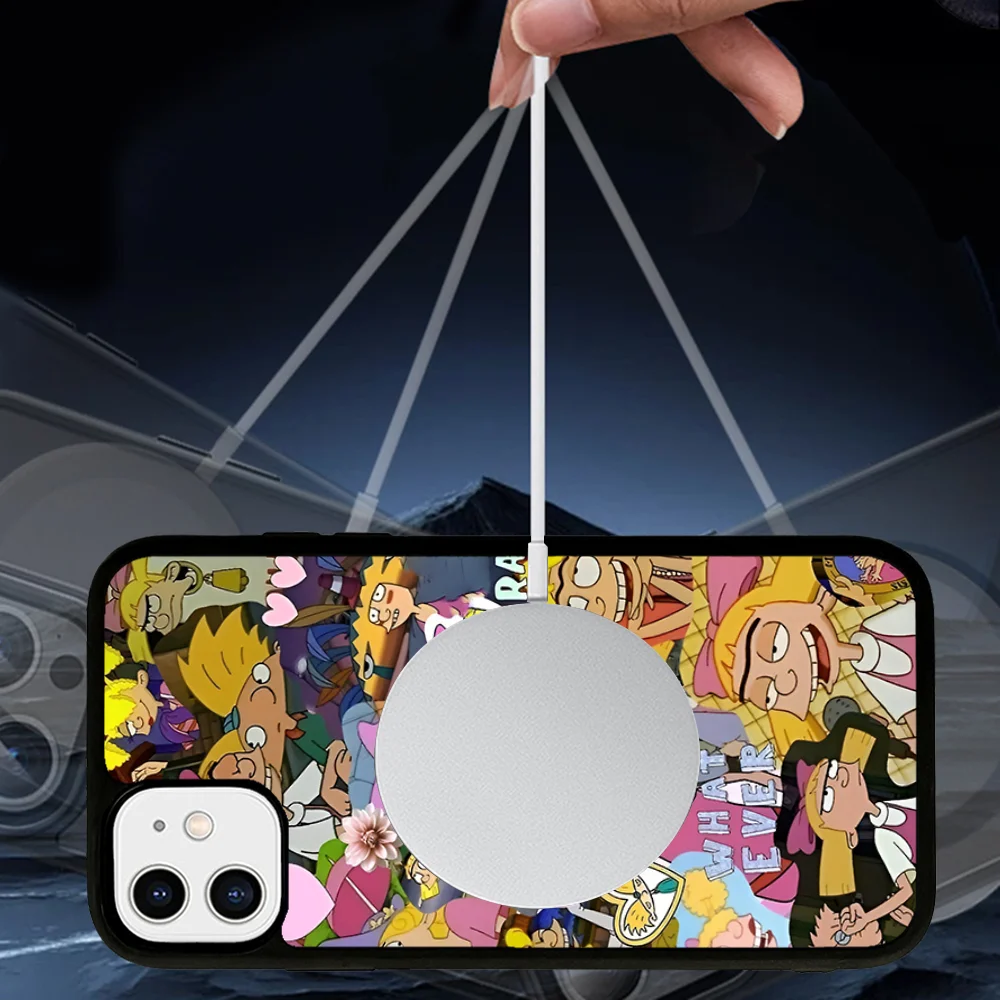Hey A-Arnoldes-H-Helga Cute Phone Case Magnetic Case For iPhone16 14 13 12 11 15 Pro Max Plus For Magsafe Wireless Charge Cover image 2