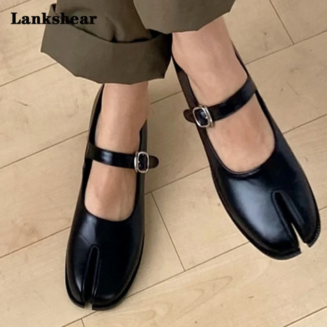 Women Split Toe Pig s Hoof Shoes Low Top Shallow Buckle Strap Tabi Shoes Solid Color Femme Leisure Ladies Fashion Flat Shoes AliExpress 322