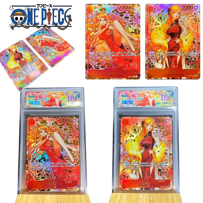 ONE PIECE Anime Characters Nami Nico Robin DIY Homemade Bronzing Collection Card Christmas Birthday Gift Game Toys