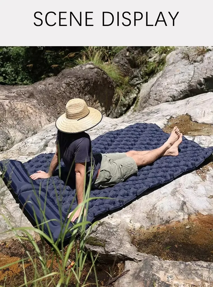 Tragbare, aufblasbare, leichte Schlafmatte, geräumige, faltbare Luftmatratze für Outdoor-Abenteuer und Camping im Fahrzeug – Detail 9