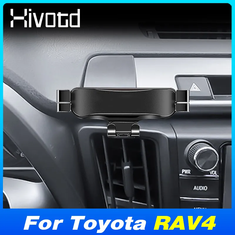 

Car Phone Holder Air Vent Clip Stand Avaliable Mobile Cellphone GPS Invatigation Automotive Interior For Toyota RAV4 2009-2022