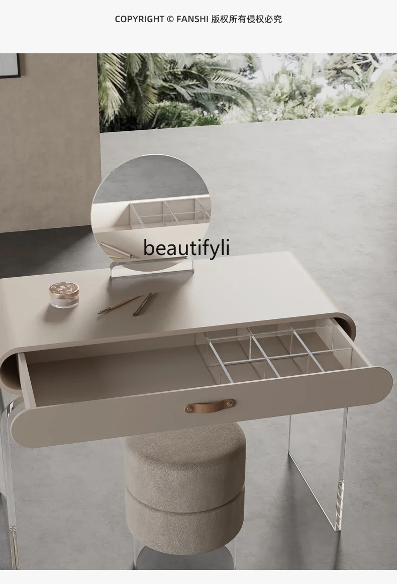 A15 Modern Minimalist Acrylic Dresser Modern Minimalist Bedroom Makeup Table Ins Small Apartment Home Light Luxury Dresser
