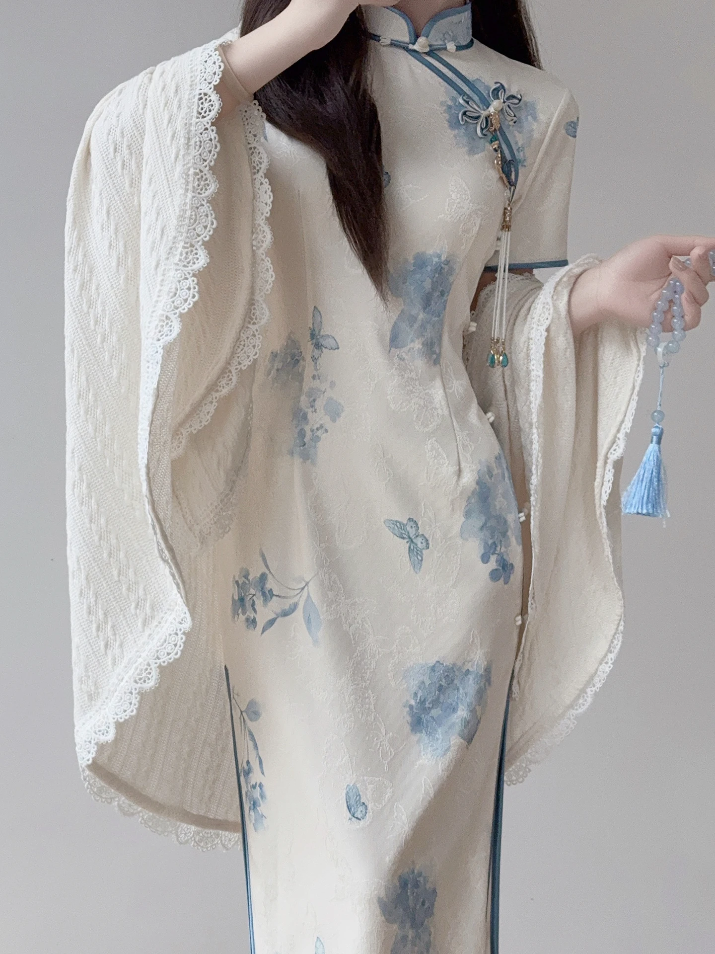 

Новое платье-ципао Ting Yue Ling 2026 весна-лето, молодежное, приталенное, с низким разрезом, длинное, с цветочным принтом, для повседневной носки