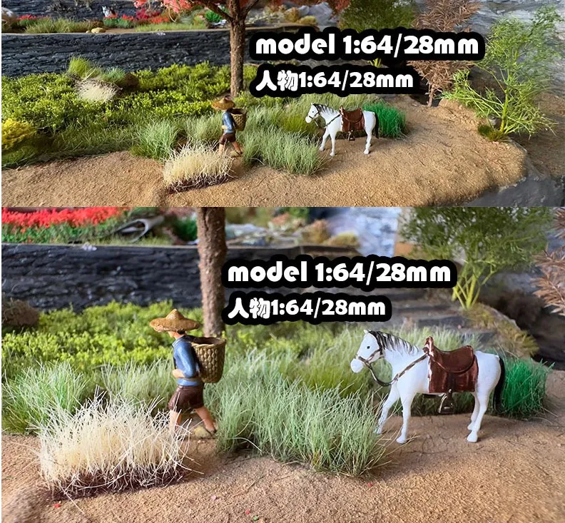 1/32-1/64 Scale ไม่สม่ําเสมอมือฉีกขาดหญ้า ClustersRealistic Terrain ชุด Faux Moss สําหรับ HO N 3D การสร้างแบบจําลองฉากรถไฟ